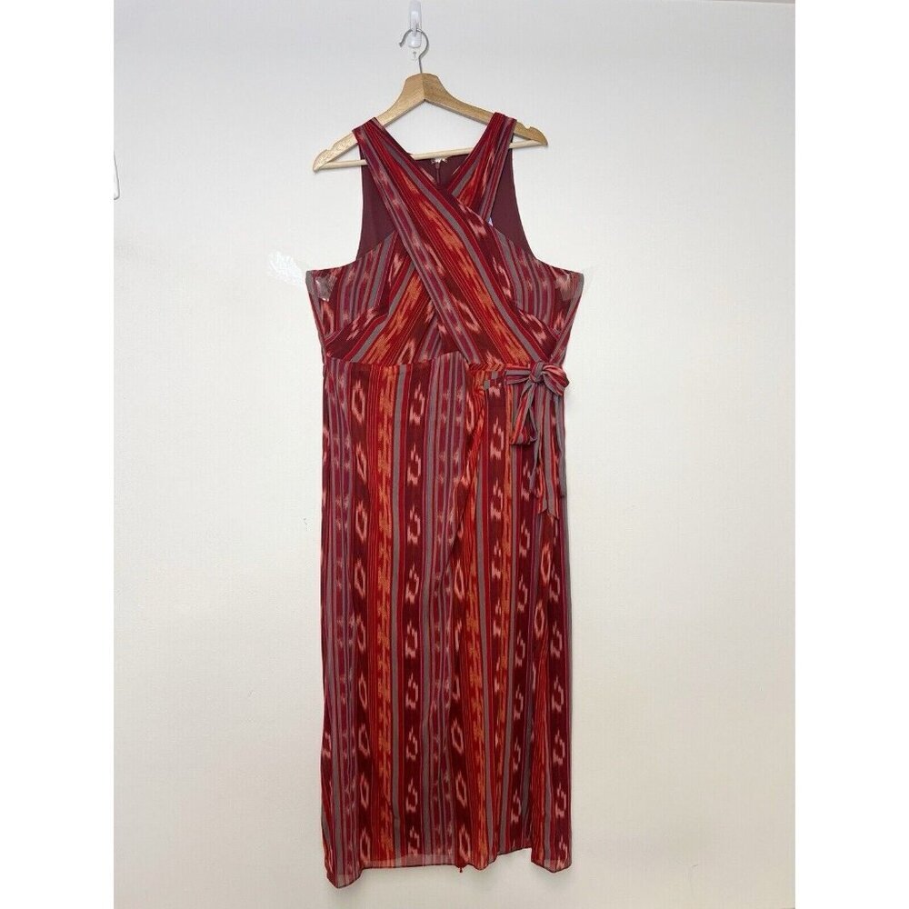 LAUREN Ralph Lauren Geo-Striped Georgette Halter Gown Maxi Dress Women's 18W NWT - Picture 2 of 12